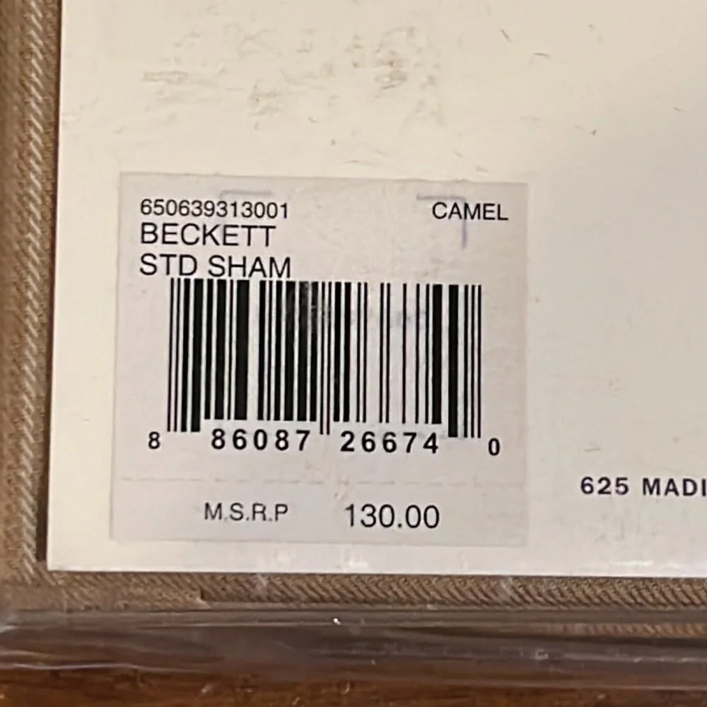 Ralph Lauren Beckett Haberdashery Standard Pillow Sham Camel new 20”x28”